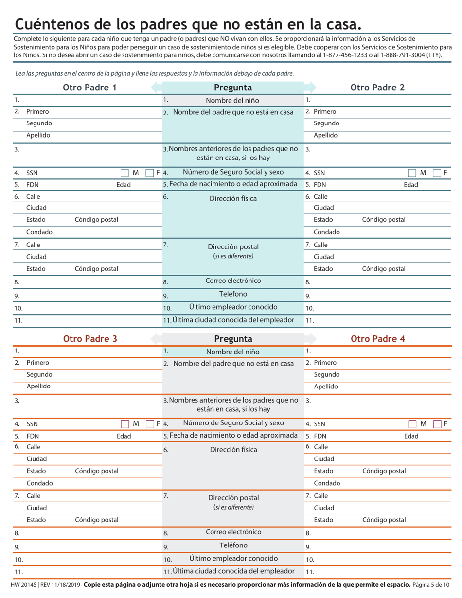 Formulario HW2014S Solicitud De Asistencia De Seguro De Salud Del Estado - Idaho (Spanish), Page 7