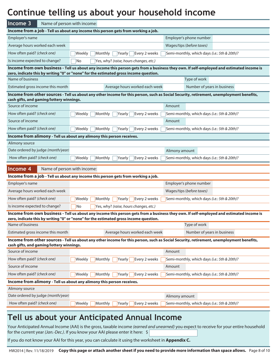 Form HW2014 Application for Health Coverage Assistance - Idaho, Page 10