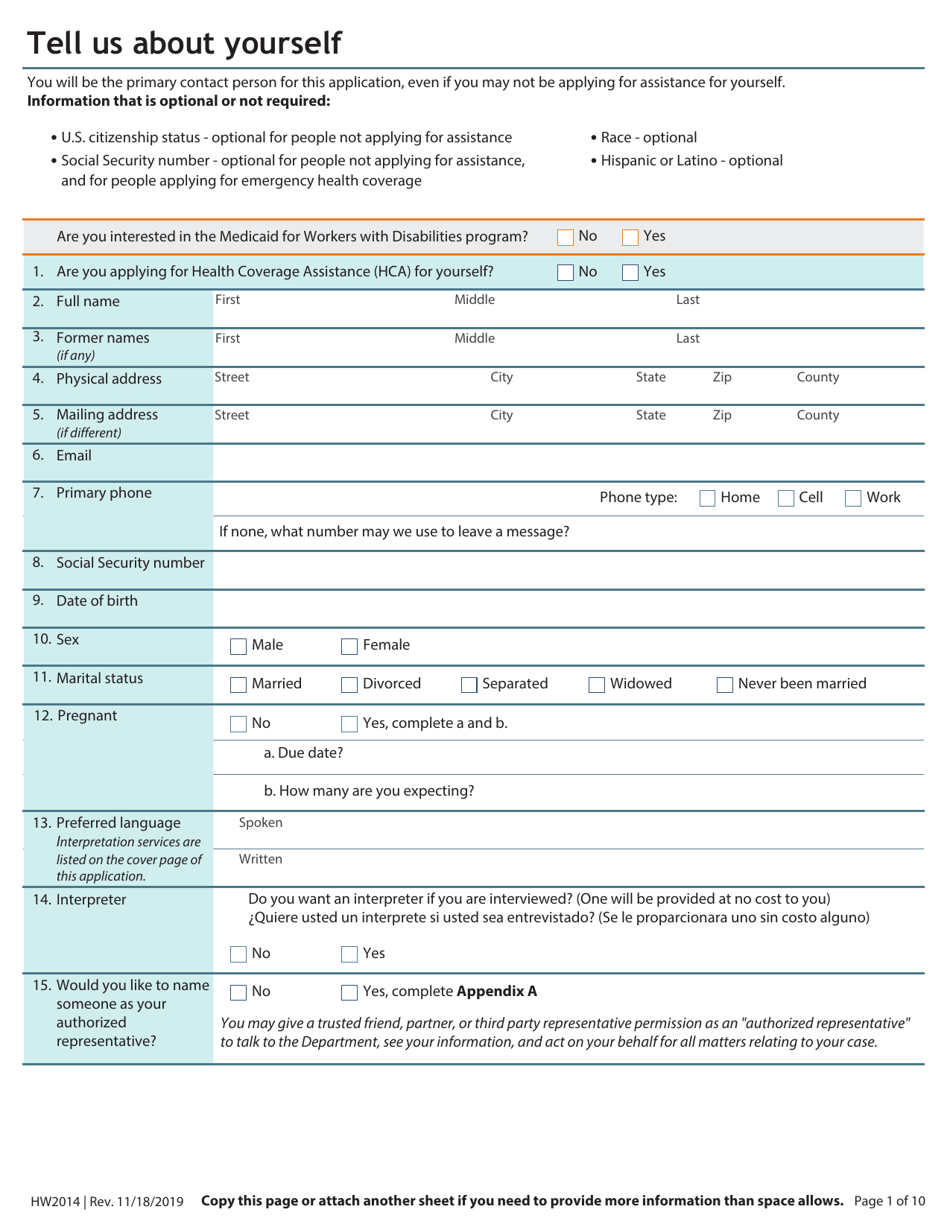 Form HW2014 Application for Health Coverage Assistance - Idaho, Page 3