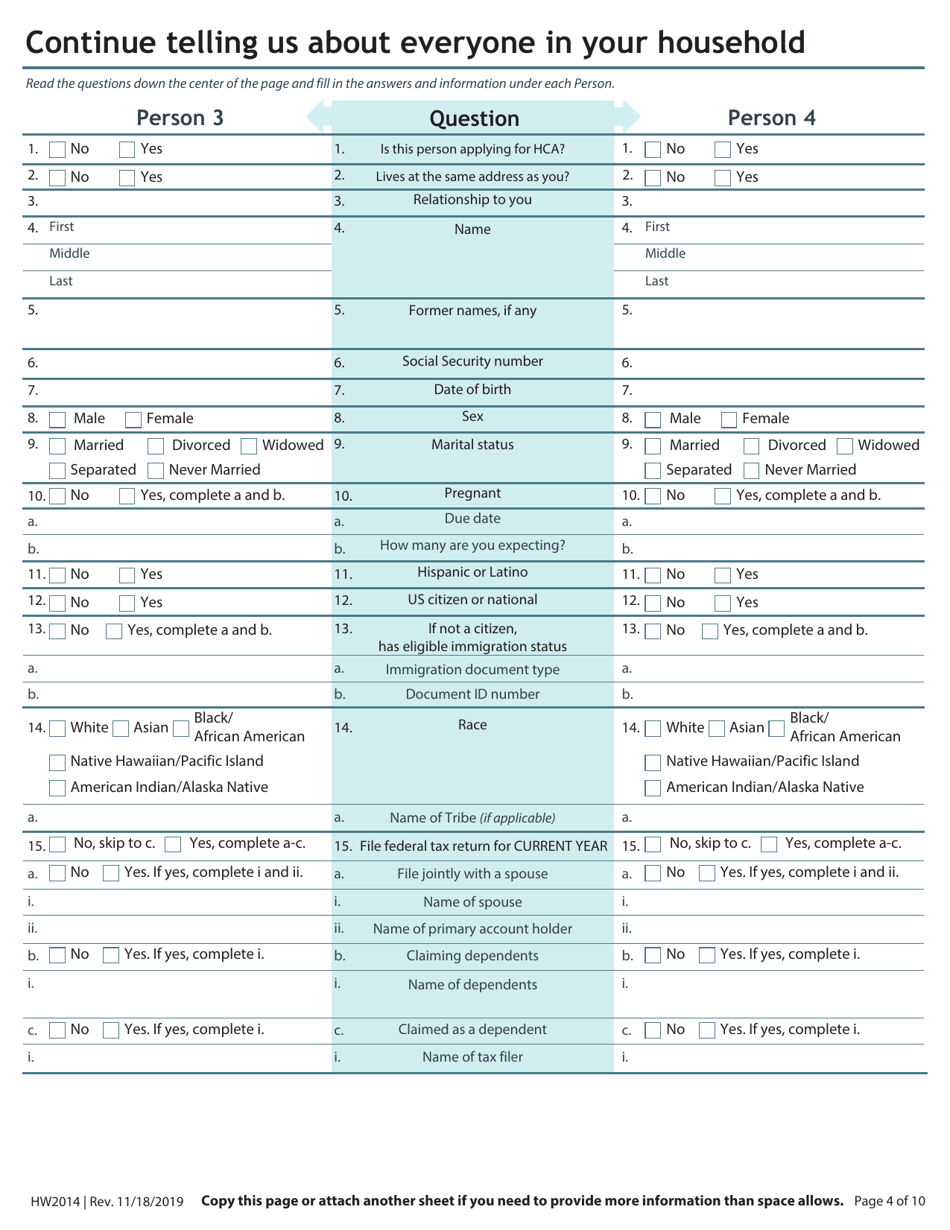 Form HW2014 Application for Health Coverage Assistance - Idaho, Page 6