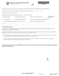 State Formulario 55390 Solicitud De Cobertura De Salud De Indiana - Indiana (Spanish), Page 15