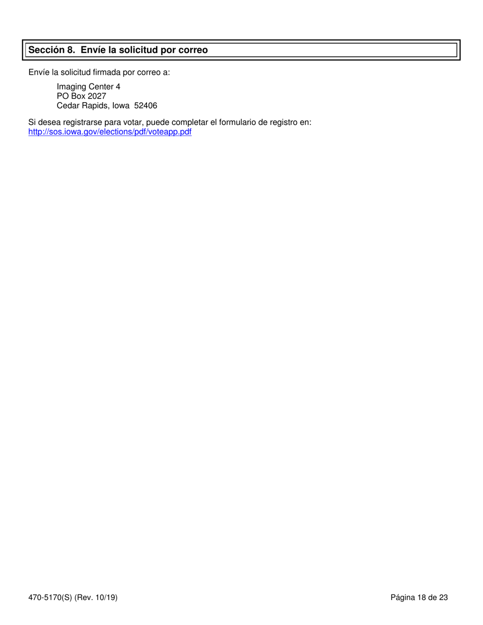 Form 470-5170(S) Solicitud De Cobertura Medica Y Asistencia Para Abonar El Costo - Iowa, Page 20