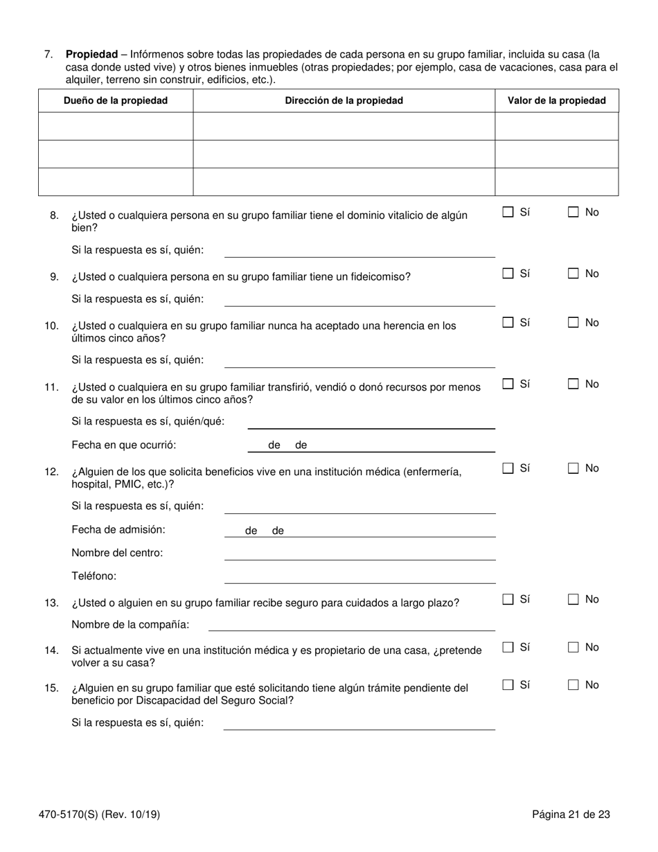 Form 470-5170(S) Solicitud De Cobertura Medica Y Asistencia Para Abonar El Costo - Iowa, Page 23