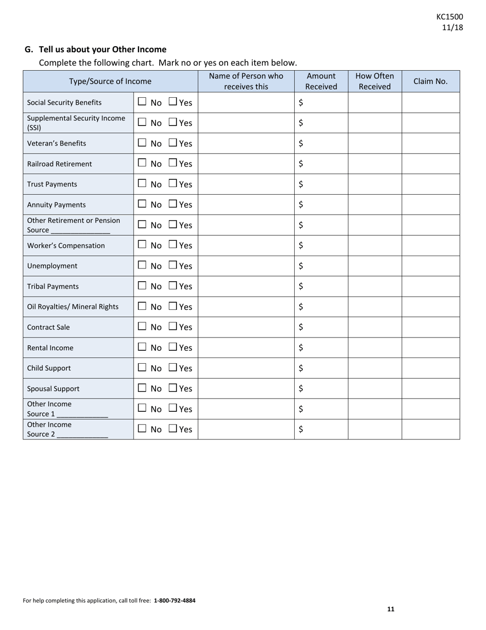 Form KC1500 - Fill Out, Sign Online and Download Printable PDF, Kansas ...