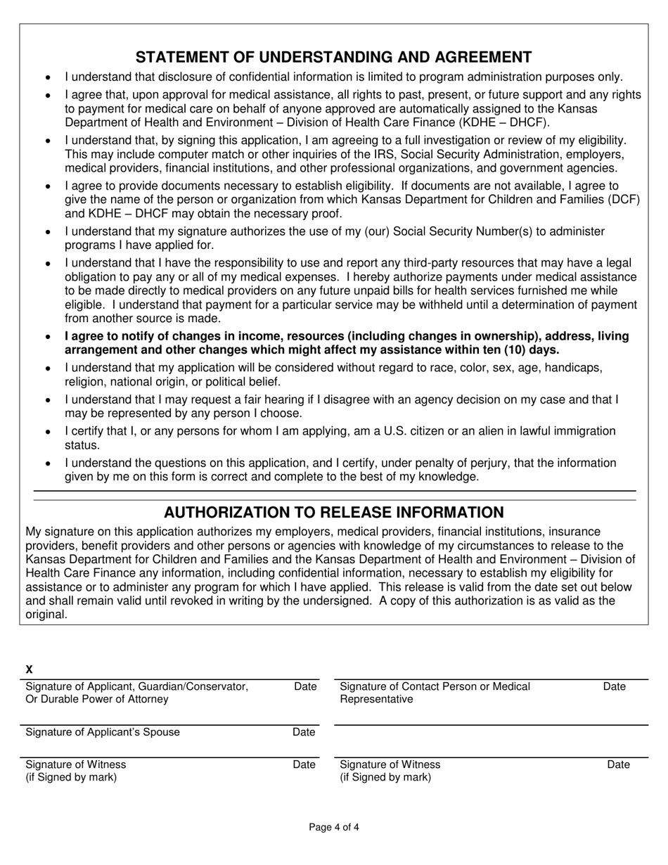 Form ES-3100.8 Application / Redetermination Medicare Savings Plans - Kansas, Page 4