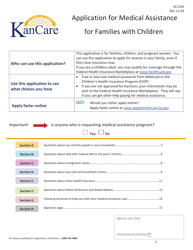 Form KC1100 &quot;Application for Medical Assistance for Families With Children&quot; - Kansas