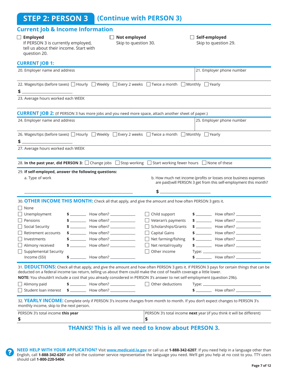 BHSF Form 1-A Application for Health Coverage - Louisiana, Page 9
