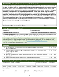 Form APP10 Application for Mainecare Benefits - Maine, Page 3