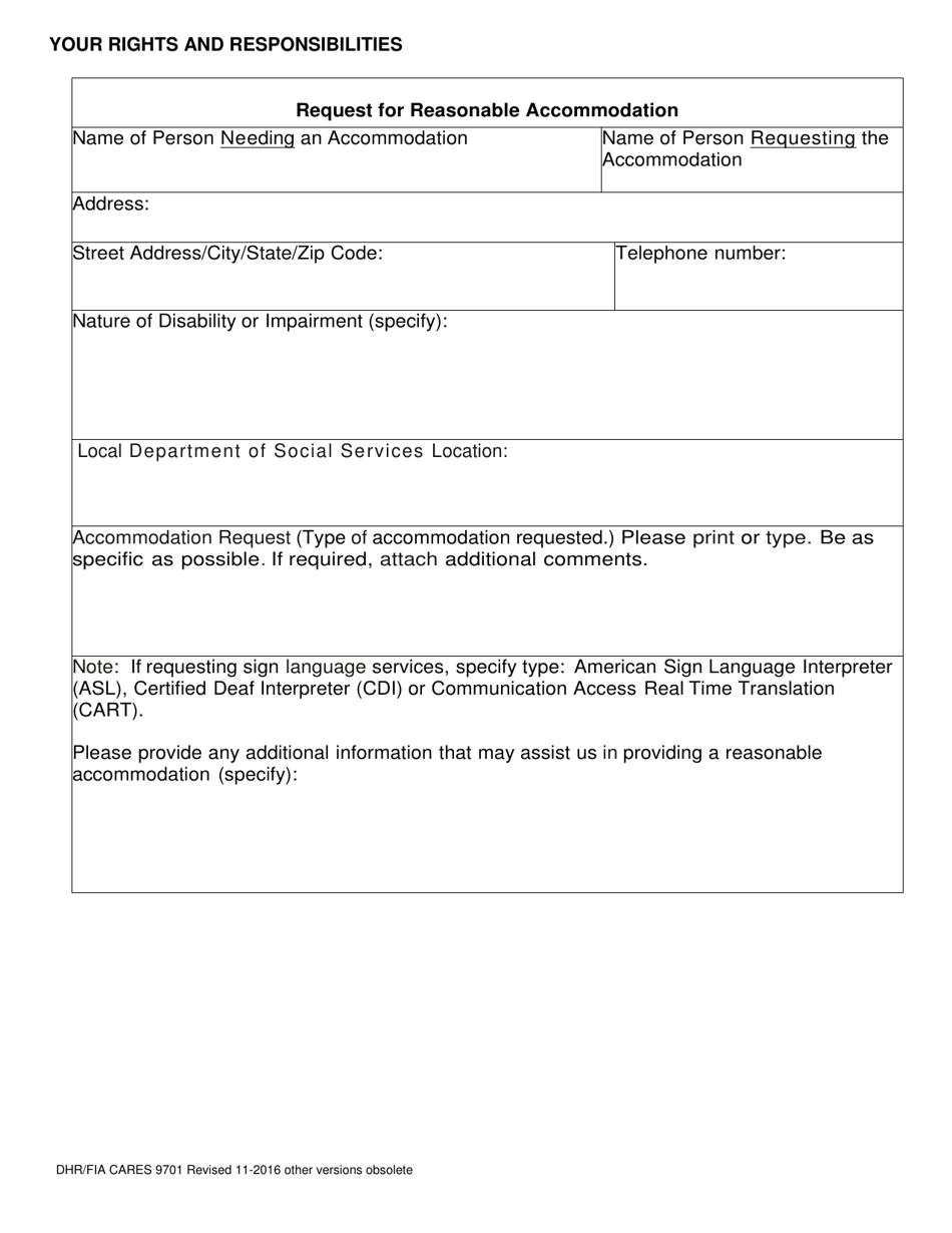 Form DHR / FIA CARES9701 Application for Assistance - Maryland, Page 11