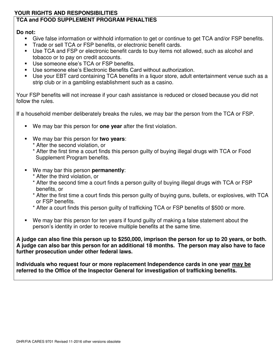 Form DHR / FIA CARES9701 Application for Assistance - Maryland, Page 15