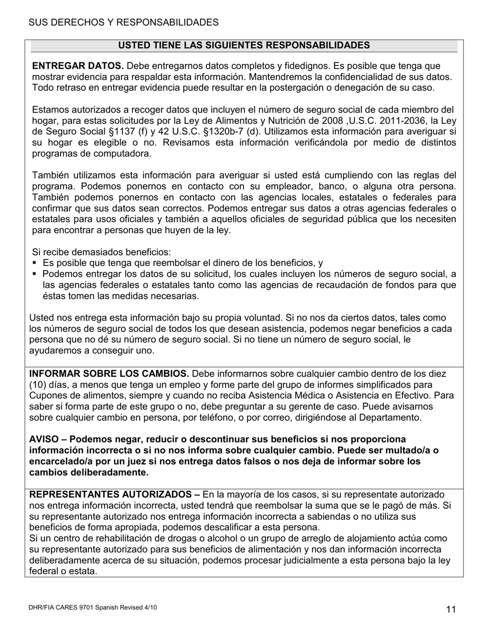 Formulario DHR / FIA CARES9701 Solicitud Para Asistencia - Maryland (Spanish), Page 12