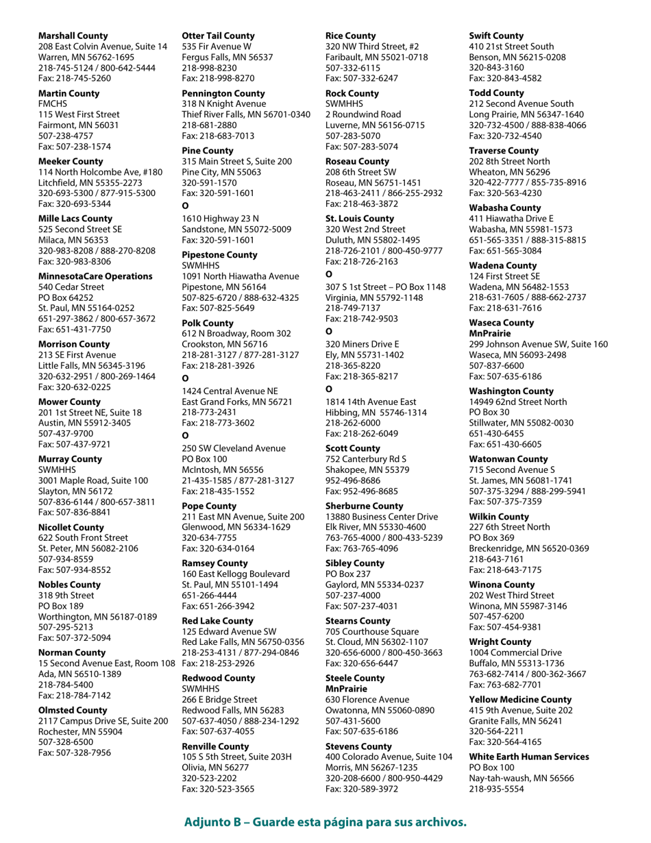 Formulario DHS-6696-SPA Solicitud De Cobertura De Salud Y Ayuda Con El Pago De Costos - Minnesota (Spanish), Page 40
