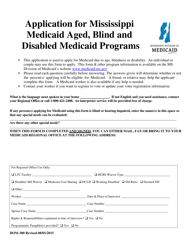 Document preview: Form DOM-300 Application for Mississippi Medicaid Aged, Blind and Disabled Medicaid Programs - Mississippi