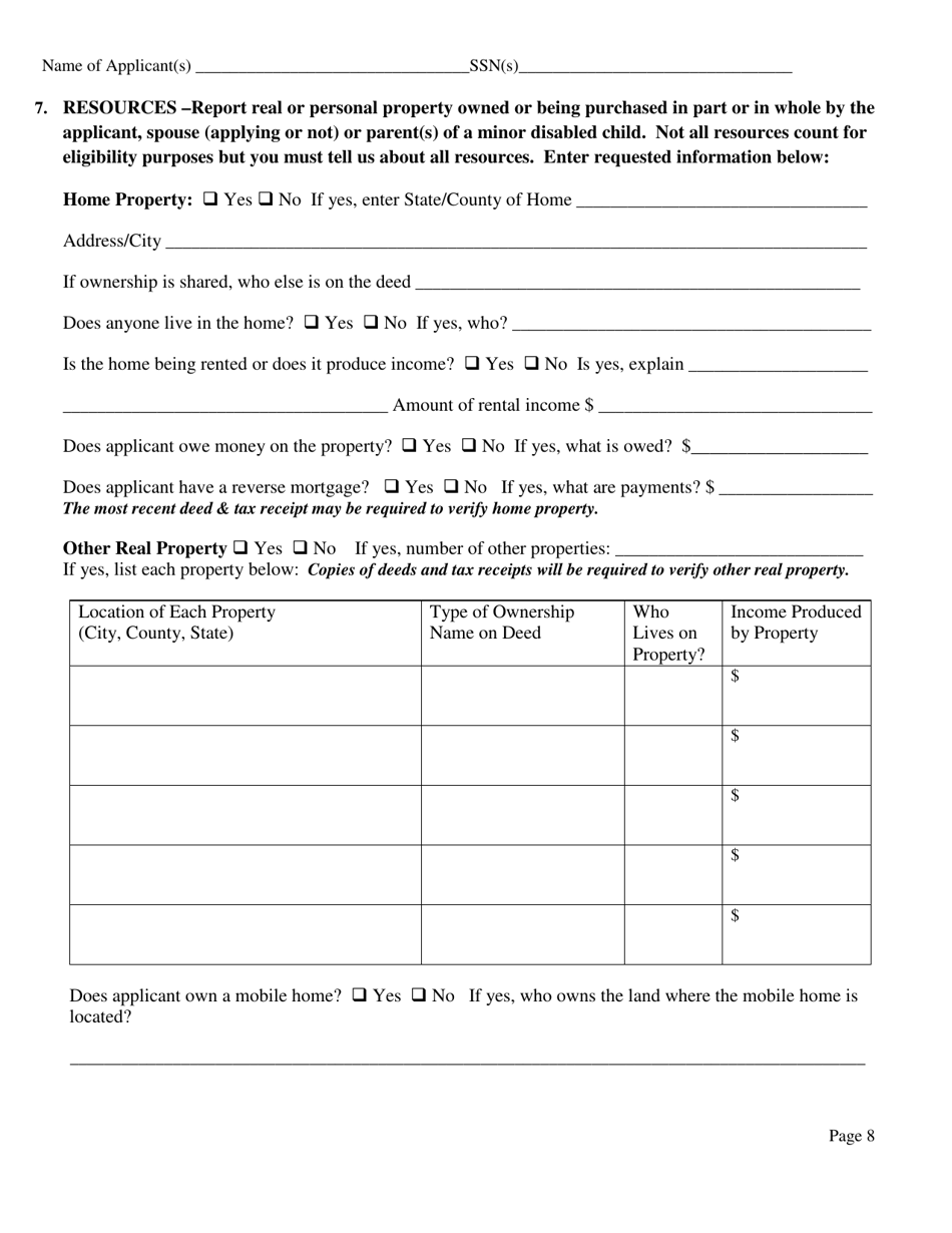 Form DOM-300 Application for Mississippi Medicaid Aged, Blind and Disabled Medicaid Programs - Mississippi, Page 9