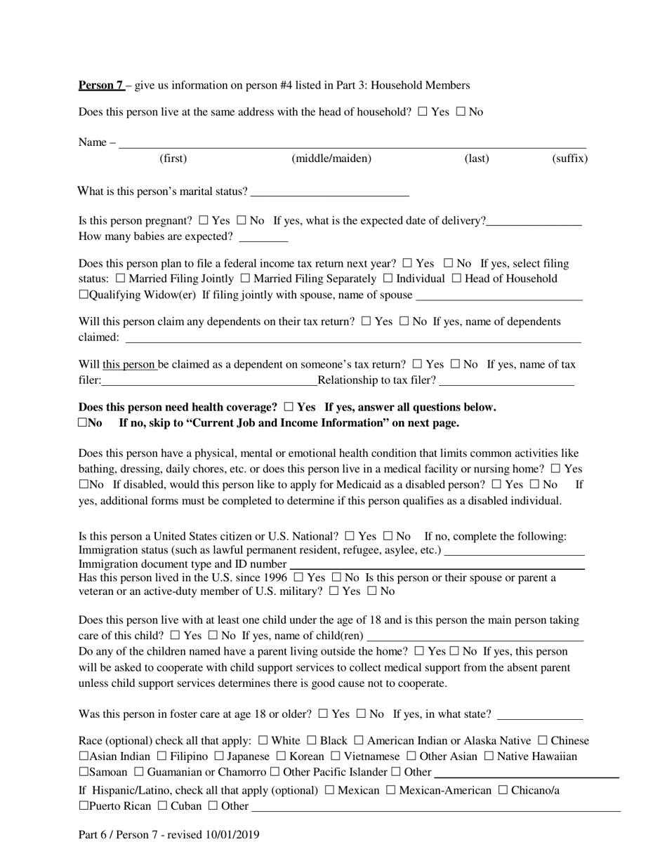 Mississippi Application for Health Benefits (Medicaid, Chip, Help Paying Costs for Health Insurance Coverage) - Mississippi, Page 16