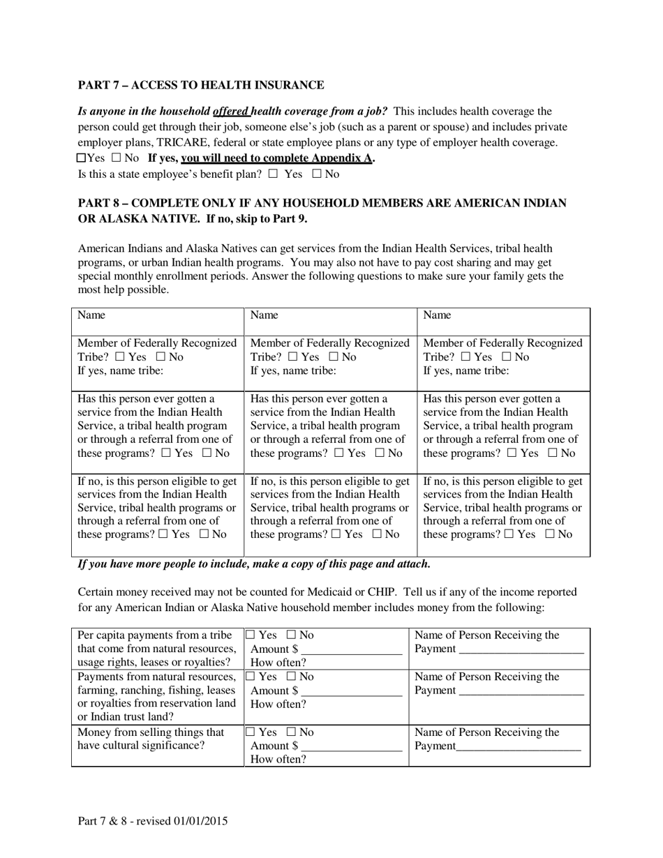 Mississippi Application for Health Benefits (Medicaid, Chip, Help Paying Costs for Health Insurance Coverage) - Mississippi, Page 24