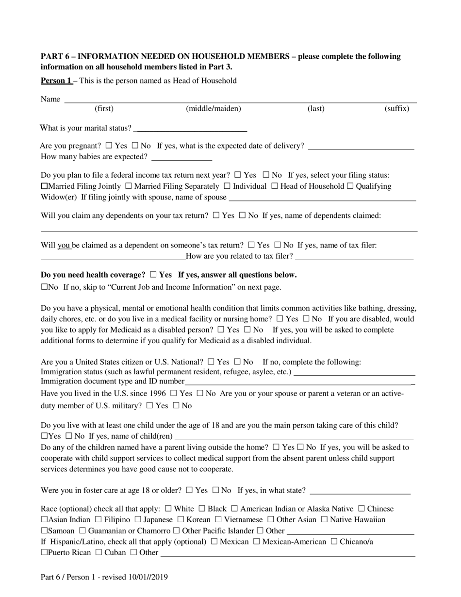 Mississippi Application for Health Benefits (Medicaid, Chip, Help Paying Costs for Health Insurance Coverage) - Mississippi, Page 4