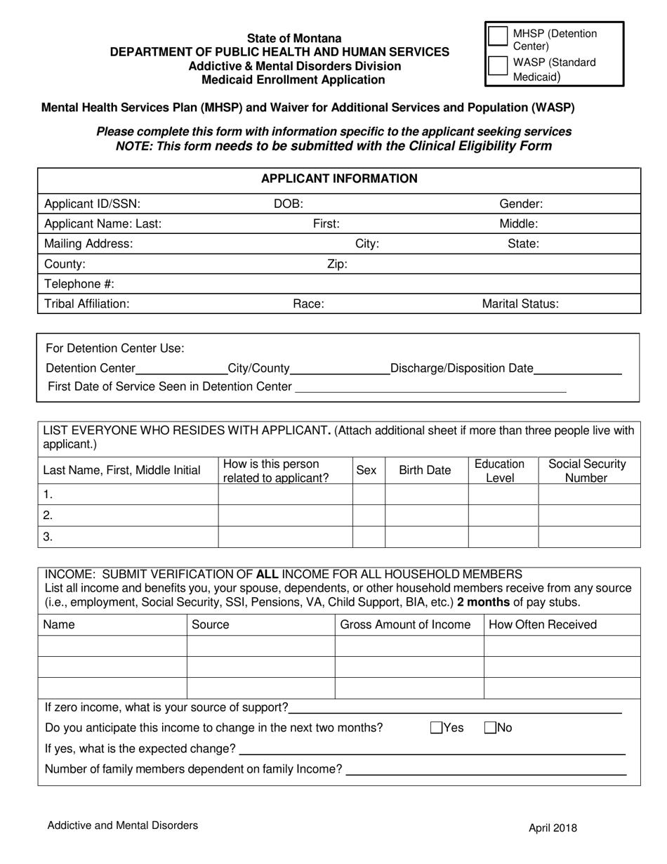 Montana Medicaid Enrollment Application Fill Out Sign Online And