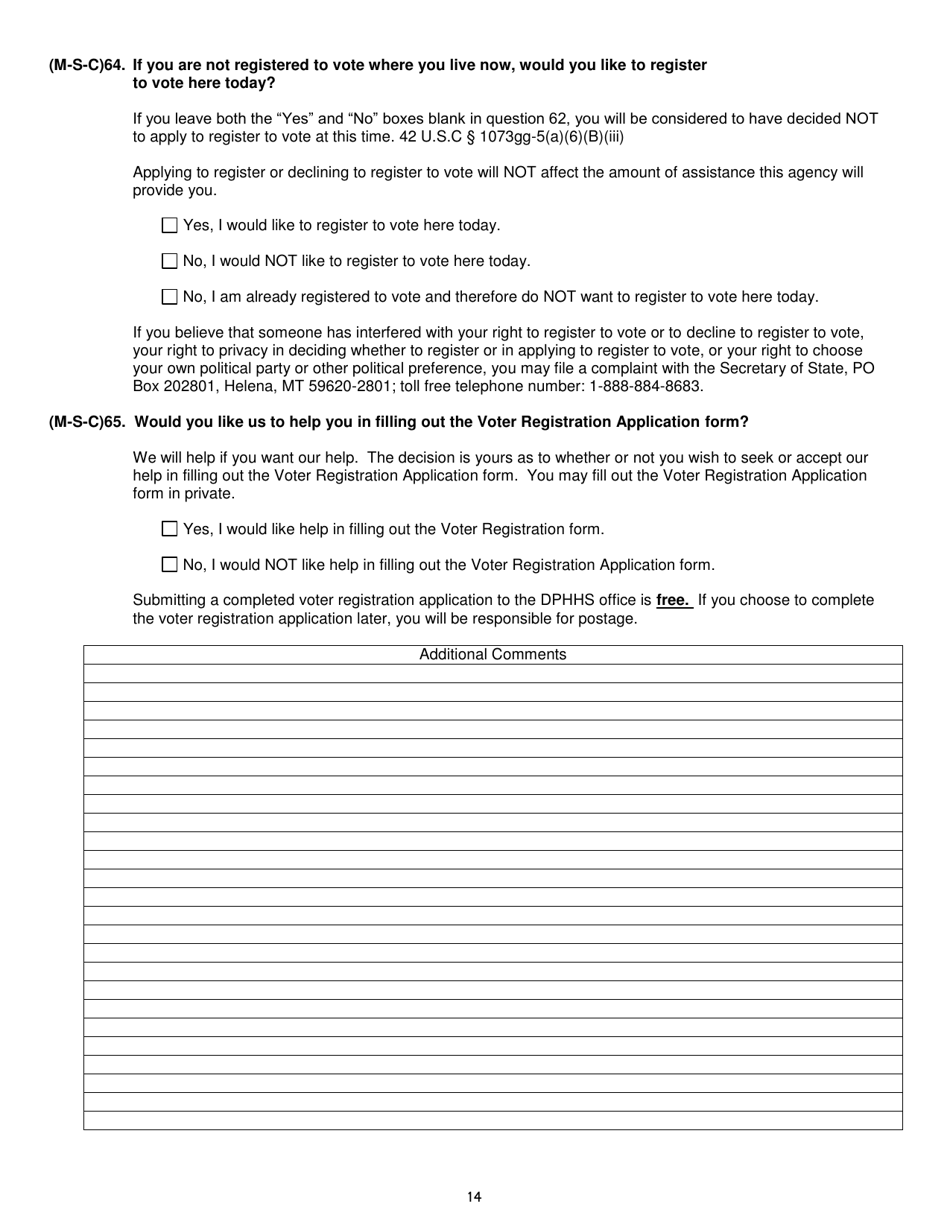 Form DPHHS-HCS-250 Application for Assistance - Montana, Page 15