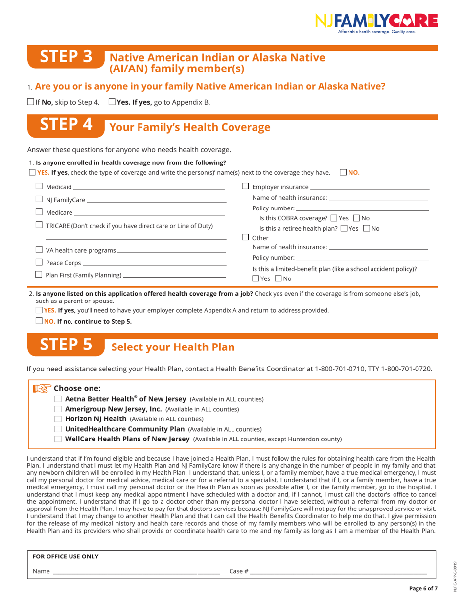 Form Njfc App E Fill Out Sign Online And Download Printable Pdf New Jersey Templateroller 6026