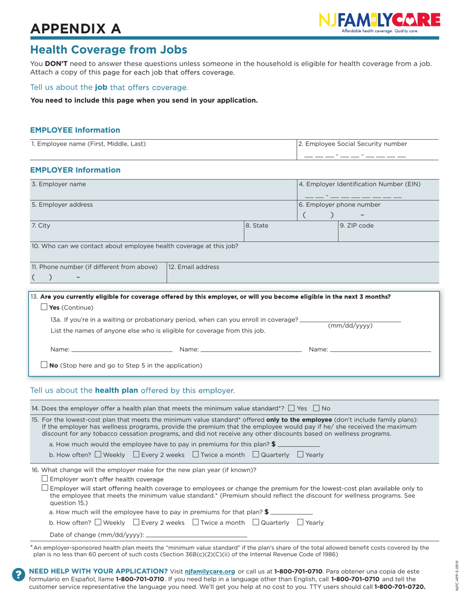 Form Njfc App E Fill Out Sign Online And Download Printable Pdf New Jersey Templateroller 8003