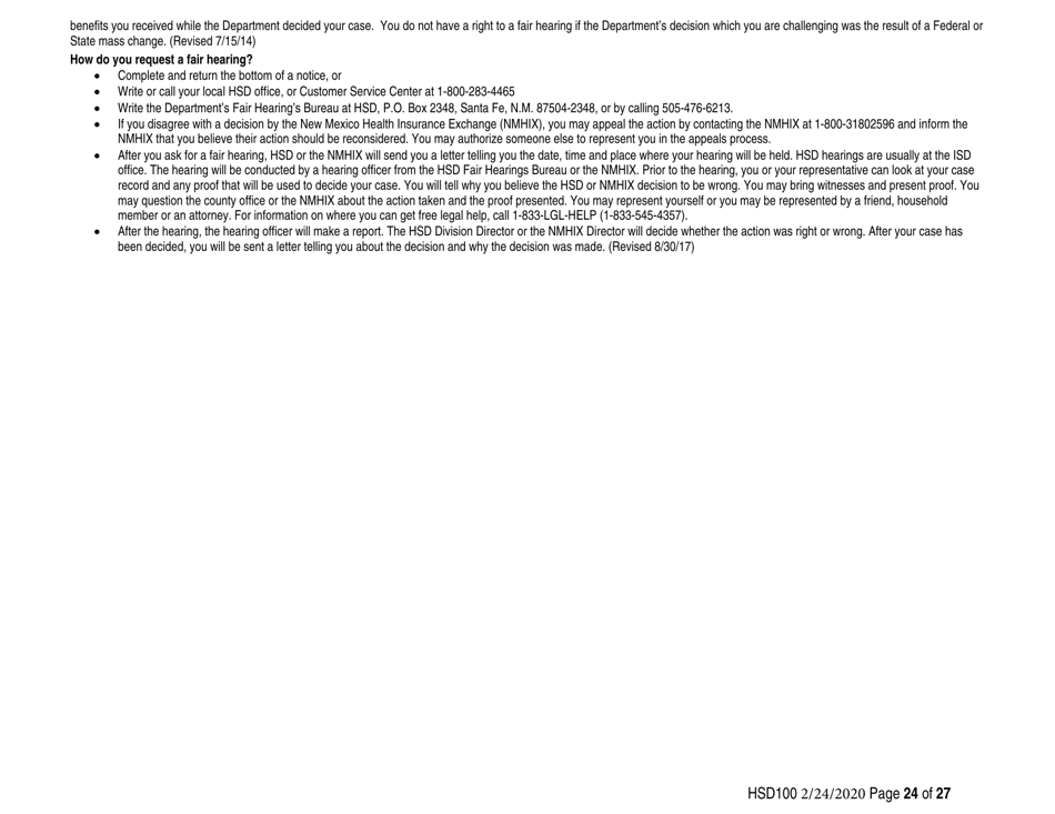 Form HSD100 Application for Assistance - New Mexico, Page 24