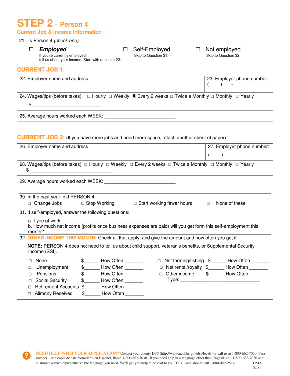 Form DMA-5200 Application for Health Coverage  Help Paying Costs - North Carolina, Page 17