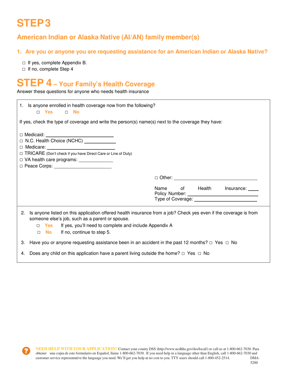 Form DMA-5200 Application for Health Coverage  Help Paying Costs - North Carolina, Page 19