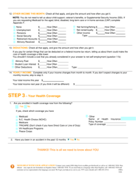 Form DMA-5201 Application for Health Coverage &amp; Help Paying Costs (Short Form) - North Carolina, Page 4