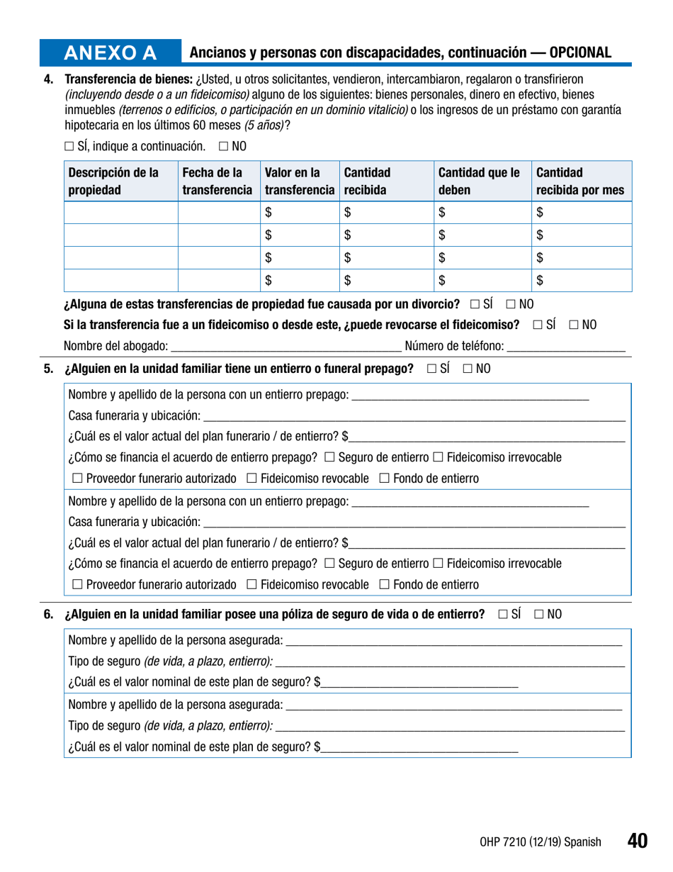 Formulario OHP7210 Solicitud De Beneficios Del Plan De Salud De Oregon - Oregon (Spanish), Page 40