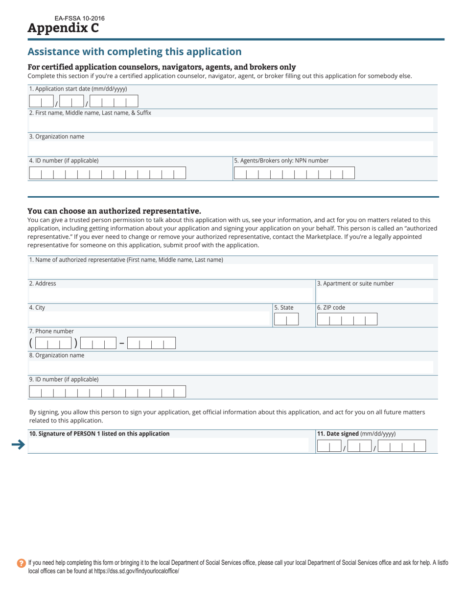 Form EA-FSSA Application for South Dakota Medicaid / Chip, Health Coverage  Help Paying Costs - South Dakota, Page 20