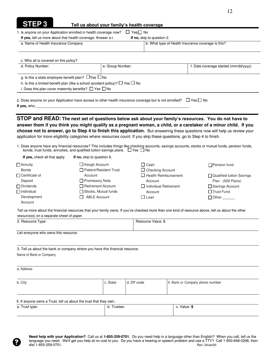Application for Health Coverage  Help Paying Costs - Tennessee, Page 12
