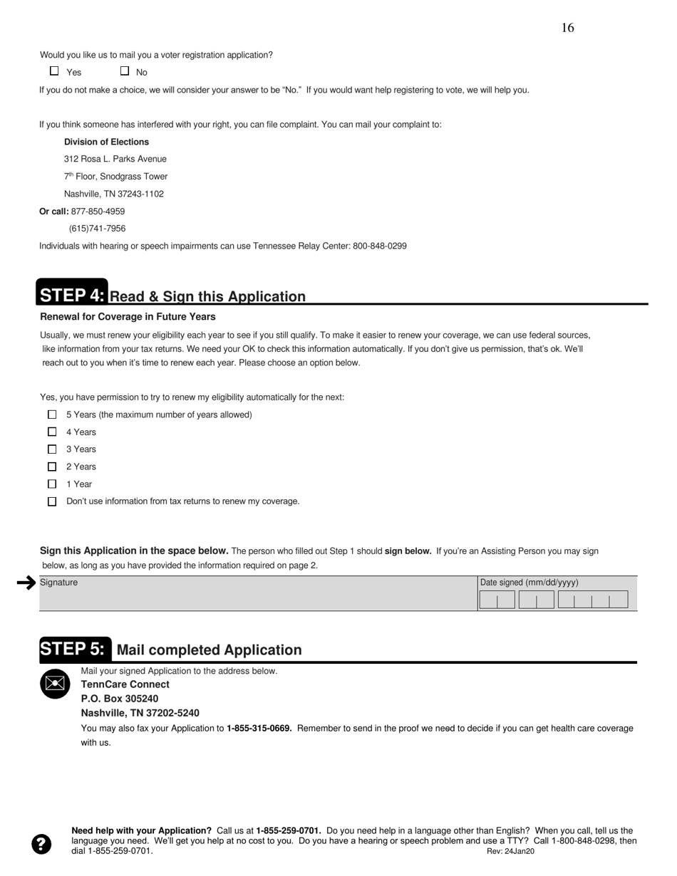 Application for Health Coverage  Help Paying Costs - Tennessee, Page 16