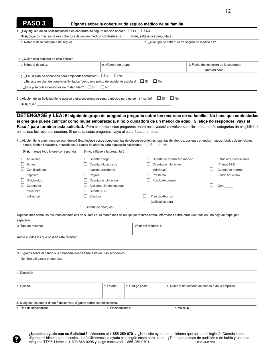 Solicitud De Cobertura De Seguro Medico Y Ayuda Para Pagar Los Costos - Tennessee (Spanish), Page 12