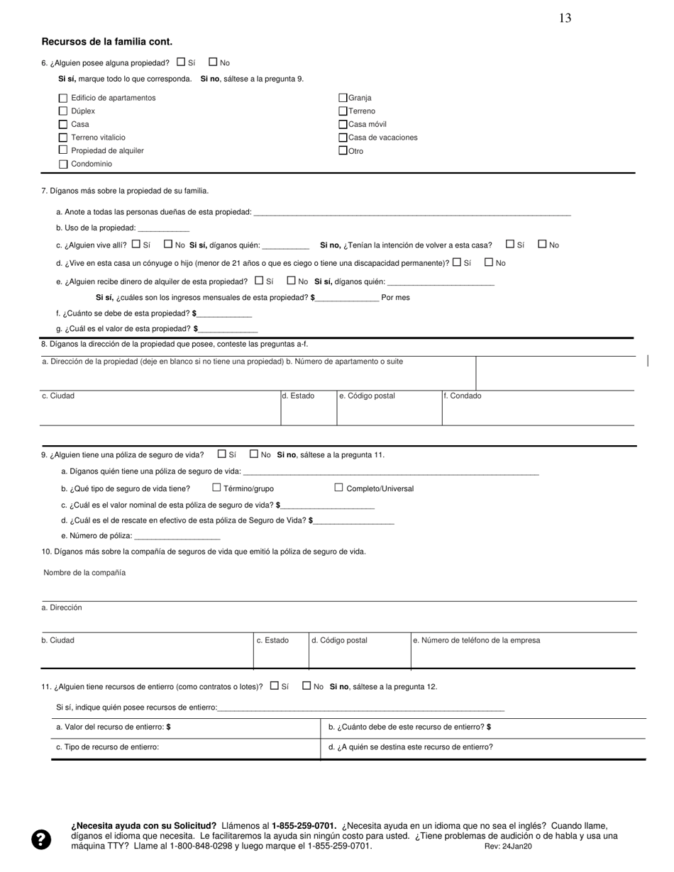 Solicitud De Cobertura De Seguro Medico Y Ayuda Para Pagar Los Costos - Tennessee (Spanish), Page 13