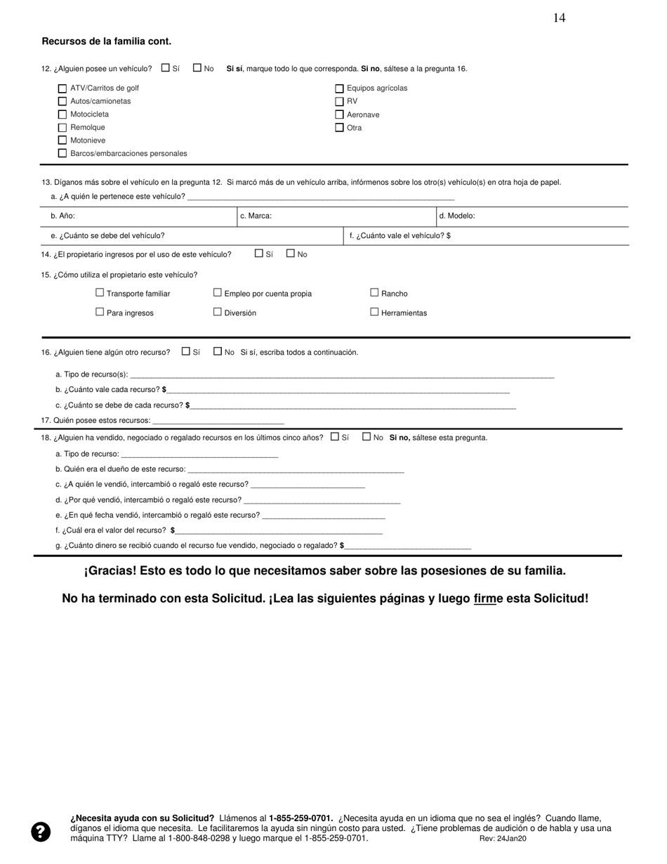 Solicitud De Cobertura De Seguro Medico Y Ayuda Para Pagar Los Costos - Tennessee (Spanish), Page 14