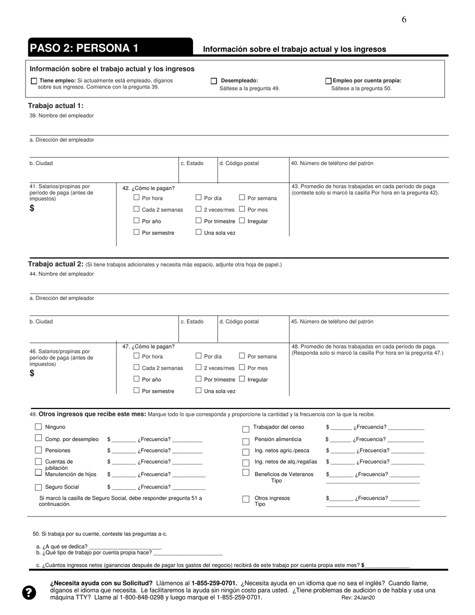 Solicitud De Cobertura De Seguro Medico Y Ayuda Para Pagar Los Costos - Tennessee (Spanish), Page 6