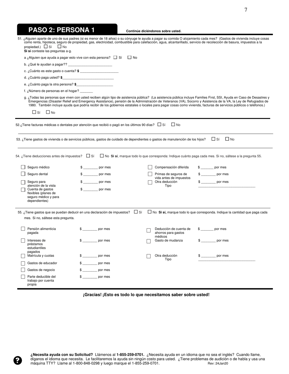 Solicitud De Cobertura De Seguro Medico Y Ayuda Para Pagar Los Costos - Tennessee (Spanish), Page 7