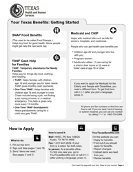 Form H1010 &quot;Food Benefits (Snap), Healthcare (Medicaid and Chip), or Cash Help for Families (TANF) Application&quot; - Texas