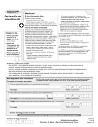 Formulario H1010-S Solicitud De Beneficios De Comida Del Programa Snap, Medicaid Y Chip, or Ayuda De Dinero En Efectivo De TANF Para Familias - Texas (Spanish), Page 23