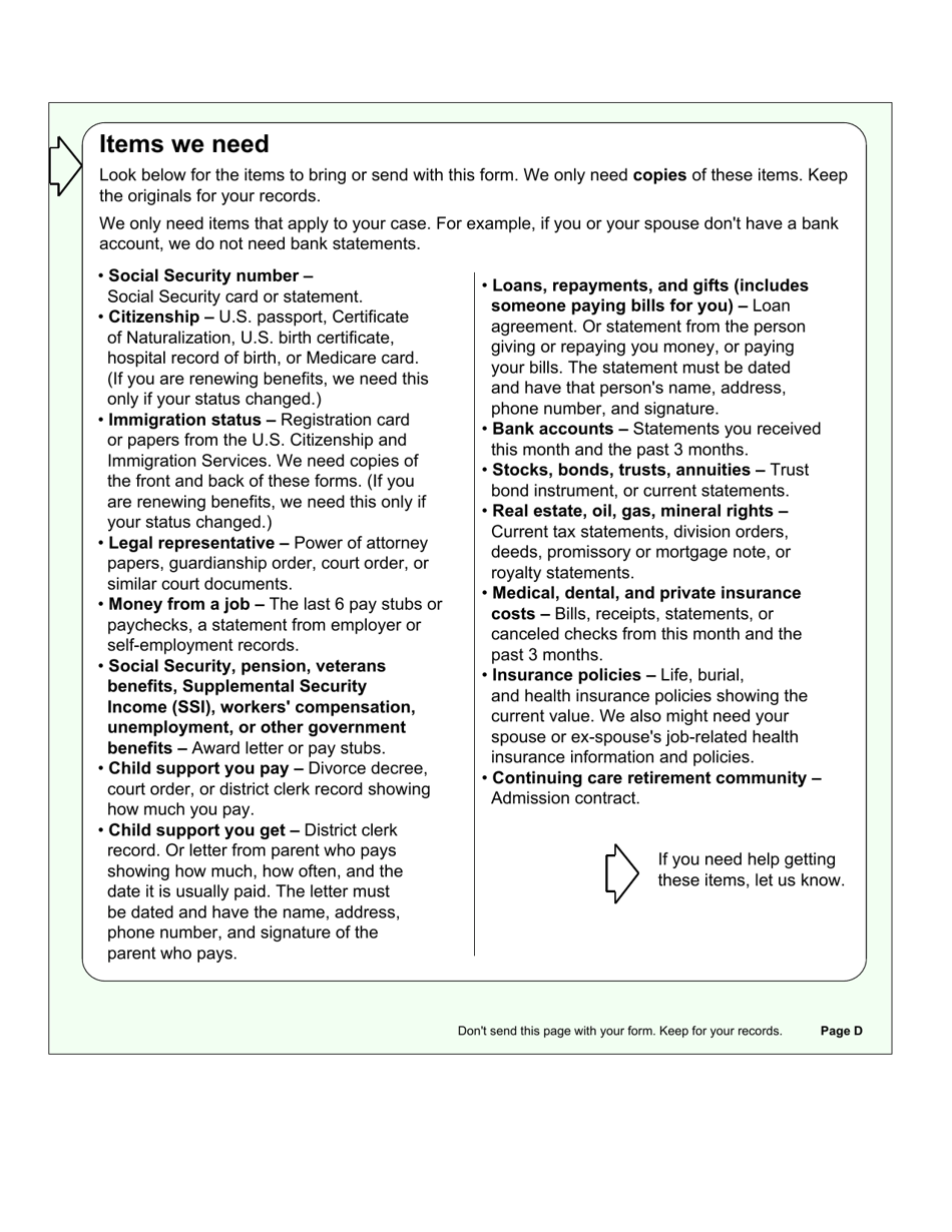 Form H1200 Application for Benefits - People Age 65 and Older, People With Disabilities - Texas, Page 4