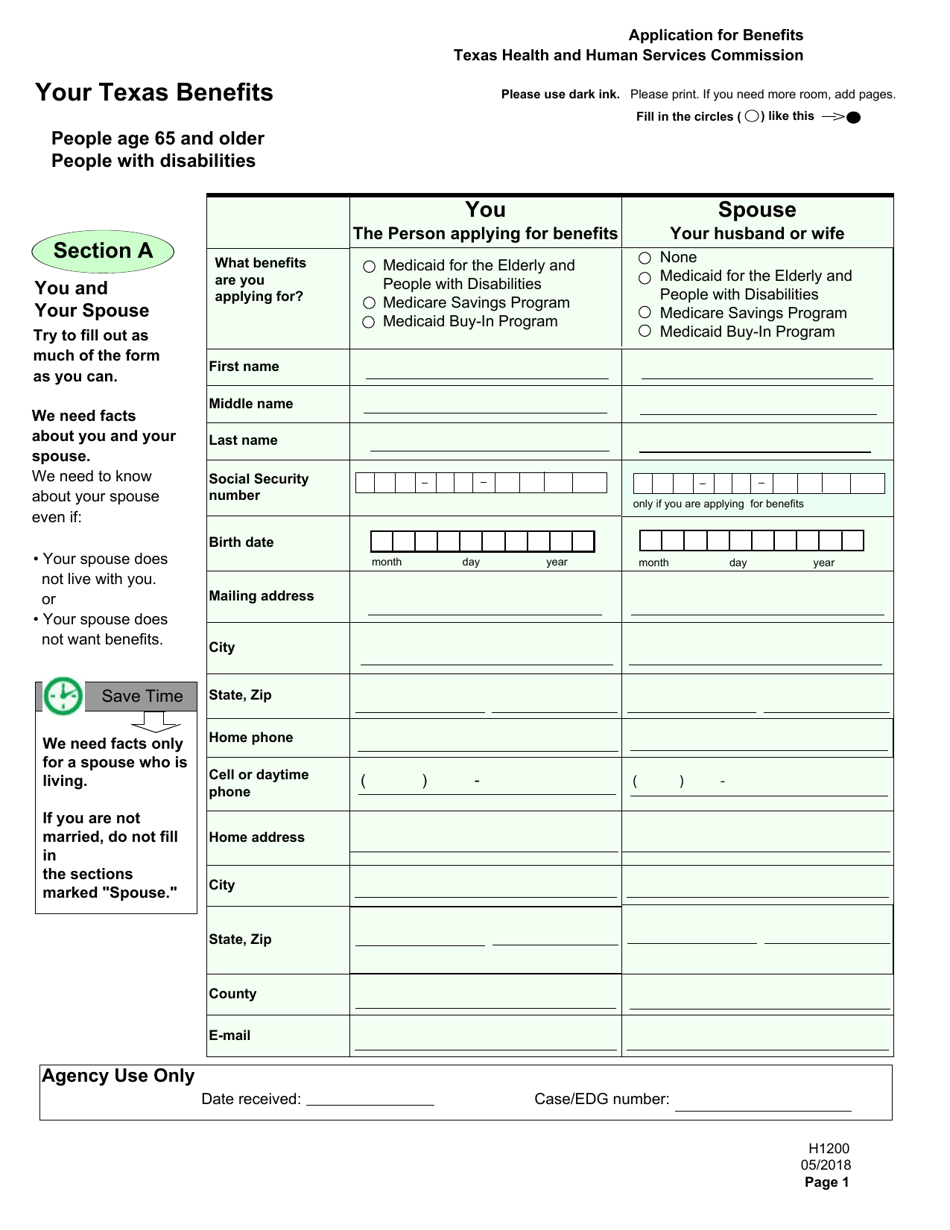Form H1200 Fill Out, Sign Online and Download Printable PDF, Texas Templateroller