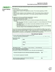 Form H1200 Application for Benefits - People Age 65 and Older, People With Disabilities - Texas, Page 7
