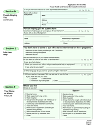 Form H1200 Application for Benefits - People Age 65 and Older, People With Disabilities - Texas, Page 8