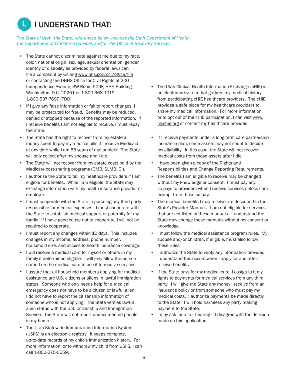 Form DOH61MED Application - Utah, Page 11