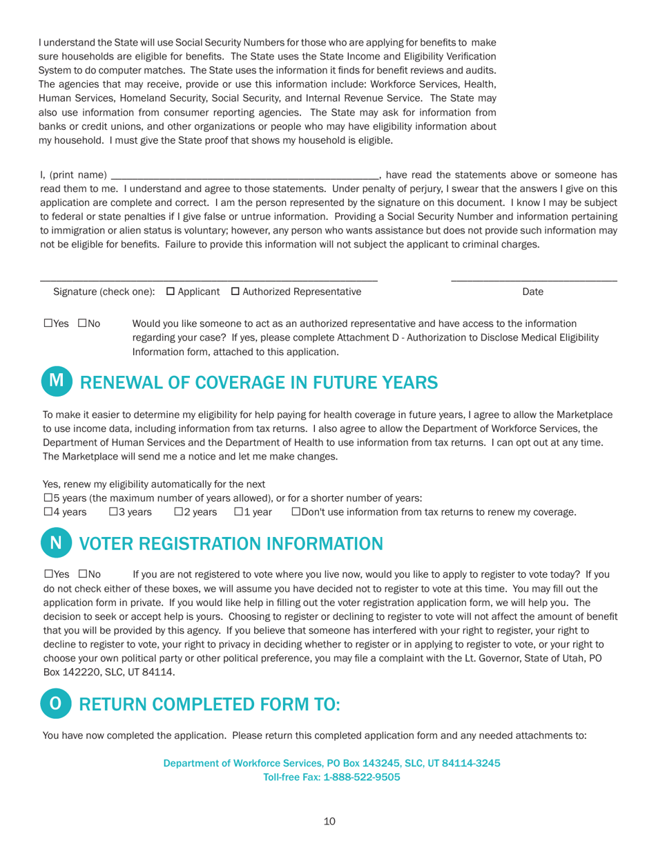 Form DOH61MED Application - Utah, Page 12