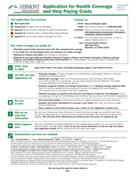 Form 205ALLMED &quot;Application for Health Coverage and Help Paying Costs&quot; - Vermont
