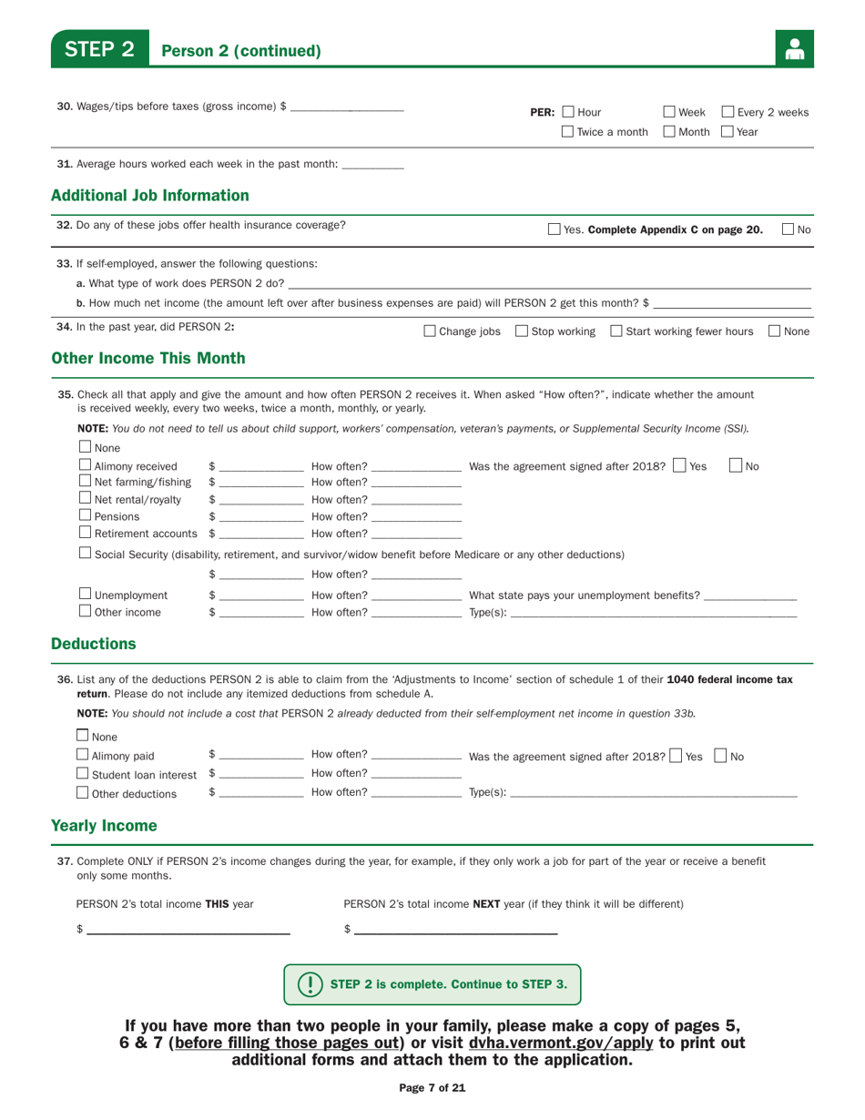 Form 205ALLMED Application for Health Coverage and Help Paying Costs - Vermont, Page 10