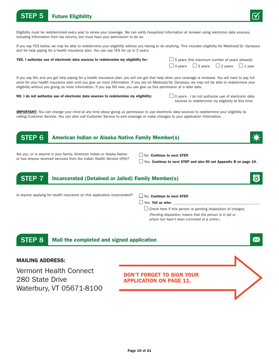 Form 205ALLMED Application for Health Coverage and Help Paying Costs - Vermont, Page 13