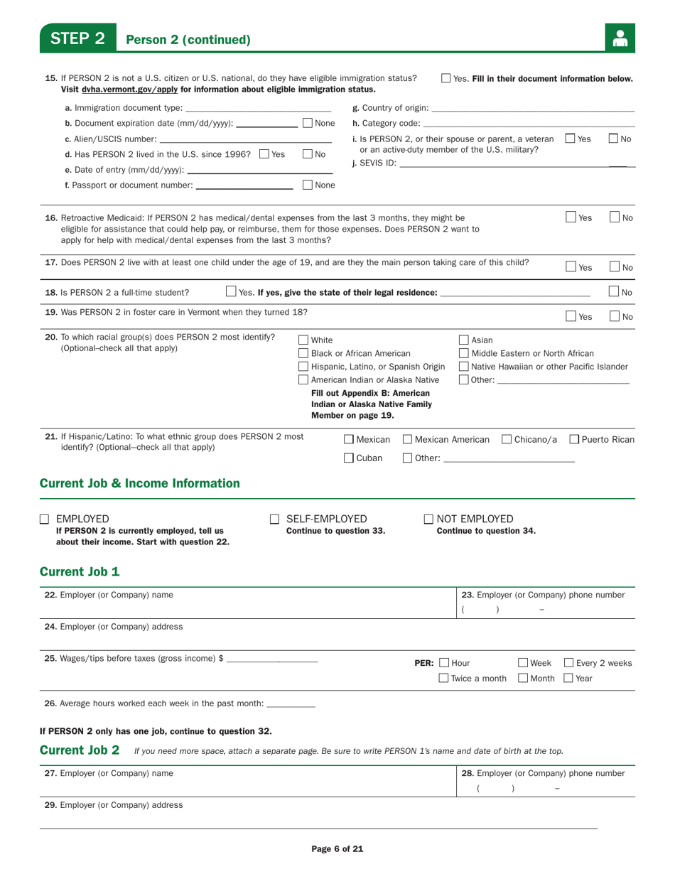 Form 205ALLMED Application for Health Coverage and Help Paying Costs - Vermont, Page 9